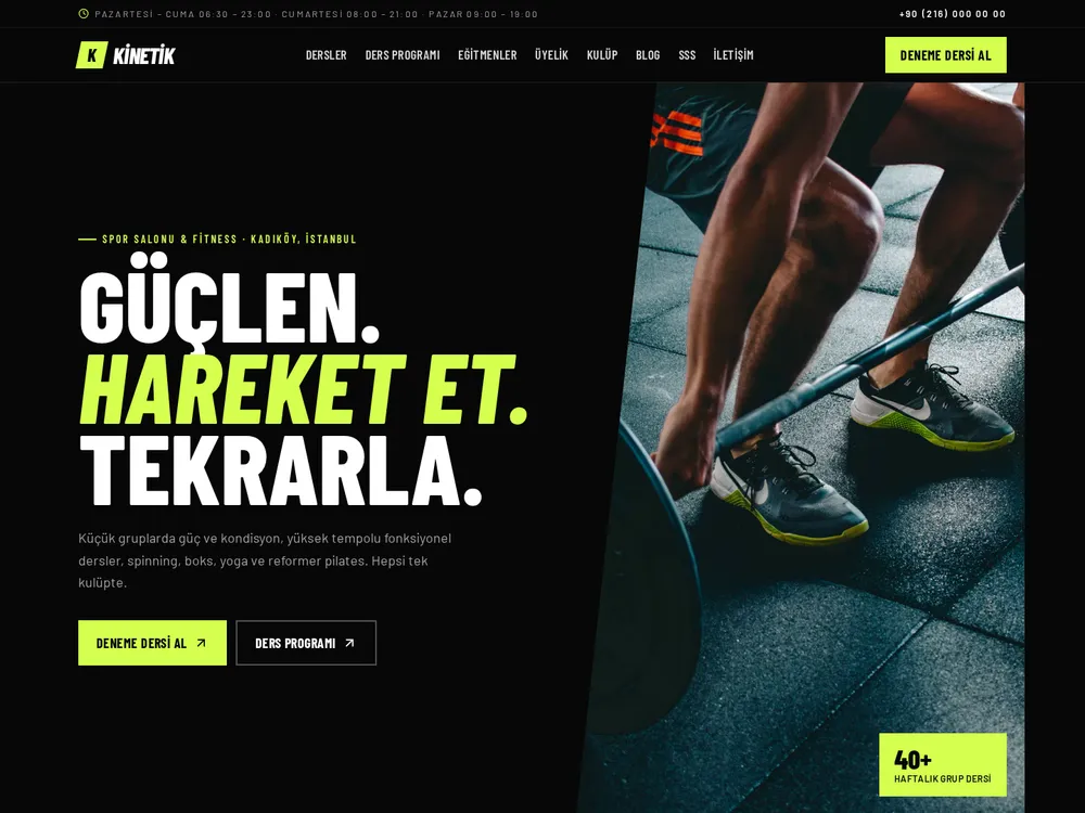 Kinetik örnek kurumsal web sitesi ana sayfası