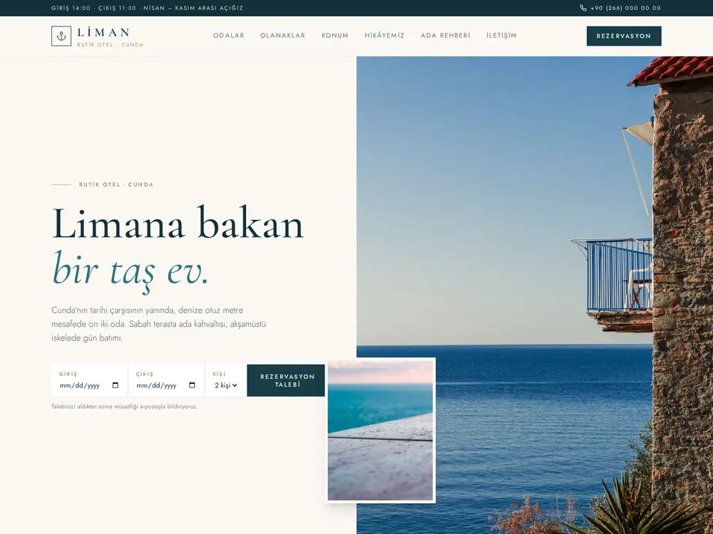 Liman örnek kurumsal web sitesi ana sayfası